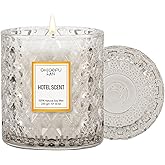 Chloefu LAN Hotel Scented Candle Natural Essential Oil, Luxury Scented Soy Jar Candle Gifts, Highly Scented, 8.1oz, Unique Blend to Promote Sleep & Relieve Stress