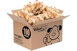 ValueBull Lamb Ears Dog Chews, Varied Shapes, Sizes & Colors, 100 ct Bulk Pack - All Natural Dog Treats, Single Ingredient