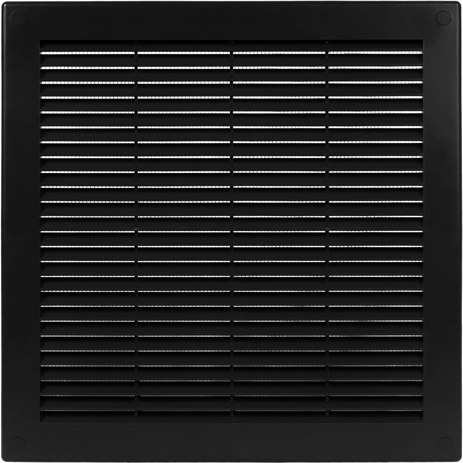 Vent Systems 300 x 300 mm / 12'' x 12'' Inch Black Soffit Vent Cover - Flat Square Air Vent Louver - Grille Cover - Built-in Insect Screen - HVAC Vents for Bathroom, Home Office, Kitchen