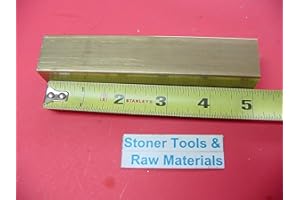 STONER METALS 1" x 1" C360 BRASS SQUARE BAR 5" long Solid 1.00" Flat Mill Stock H02