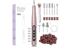 HOXIDA Cordless Nail Drill Electric File 35000RPM, 800mah Rechargeable Pedicure Tools for feet Callus Remover, Portable Low Noise Nail Drill Kit for Manicure Pedicure Acrylic Gel Nails, Salon & Home Use