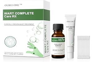 ourui one Wart Remover & Skin Tag Remover Kit – Dual Action Liquid & Cream Kit for Face, Neck, Body – Targets Skin tag, Common, Plantar, Flat Warts,Corn – Visible Results in 2–4 Weeks