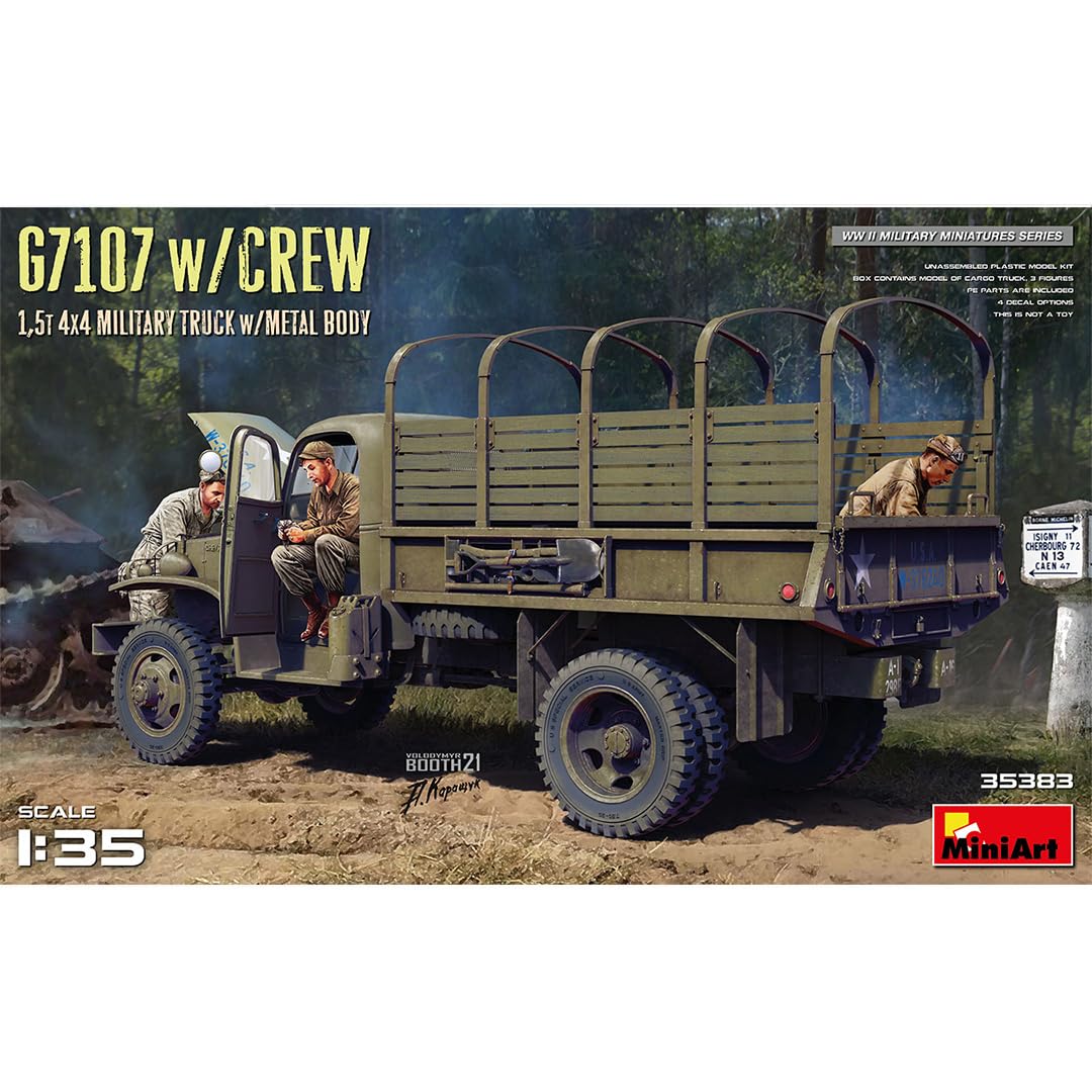Miniart MIN35383 1:35-G7107 w/Crew 4x4 Cargo Truck w/Metal Body, Molded Color
