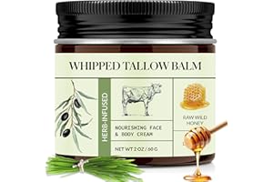 LOPIANY Beef Tallow for Skin, Beef Tallow and Honey Balm, All-Natural Face Body Moisturizer Nourishes and Hydrates the Skin, Grass Fed Whipped Tallow Honey Balm Infused with Raw Wild Honey 2oz