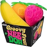 Schylling NeeDoh Groovy Fruit - Sensory Fidget Toy - Multiple Shapes - Ages 3 to Adult (Pack of 1)