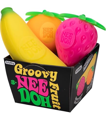 Tobar Neon Diddy Squish Ball Tactile Fidget Toys (Pack Of 3), 5.4 X 5.4 X 5.4 Cm