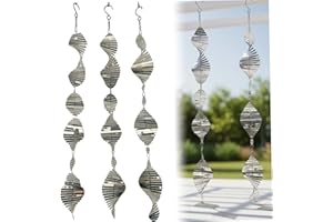 9Pcs Bird Deterrents for Outside, Stainless Steel Bird Scare Devices with 3D Reflection, for Balcony, Garden, Pond, Wind Chim