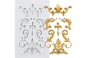 TAOXIBEI Baroque Polymer Clay Mold Baroque Scroll Relief Silicone Molds Filigree Sculpted Mold for DIY Crafts Air Dry Plaster Polymer Clay Epoxy Resin Casting Jewelry Making