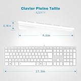 B.FRIENDIT KB1430-SVWH-FR Membrane USB Keyboard 104 Keys AZERTY French Layout view 6