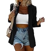 KIRUNDO Womens Blazer 2026 Spring Fall Business Casual Oversized Long Sleeve Button Open Front Suit Jackets Work Clothes