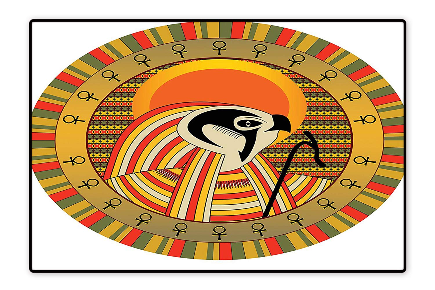 Amazon Com Area Rug Illustration Of Ancient Egyptian God