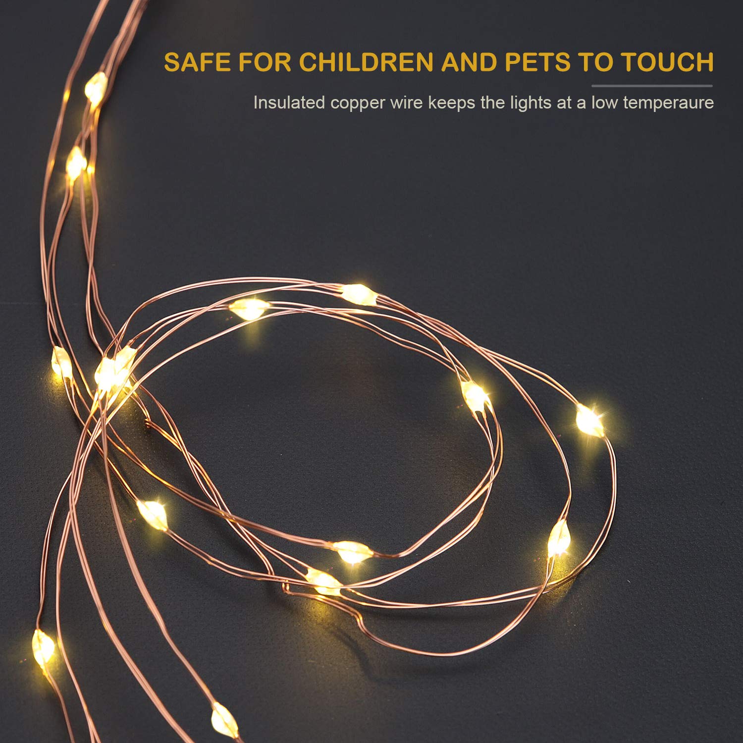 Craftersmark 100 Micro LED Fairy String Light Battery Powered 33ft Long Ultra Thin String Copper Wire Lights with Remote Control and Timer Perfect for Christmas, Thanksgiving, Wedding, Party, Bedroom