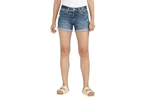 Silver Jeans Co. Womens Suki Mid Rise Curvy Fit Short