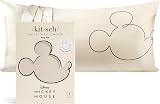 Kitsch Disney Mickey Mouse Satin Pillowcase Zipper King 19x36 Cooling