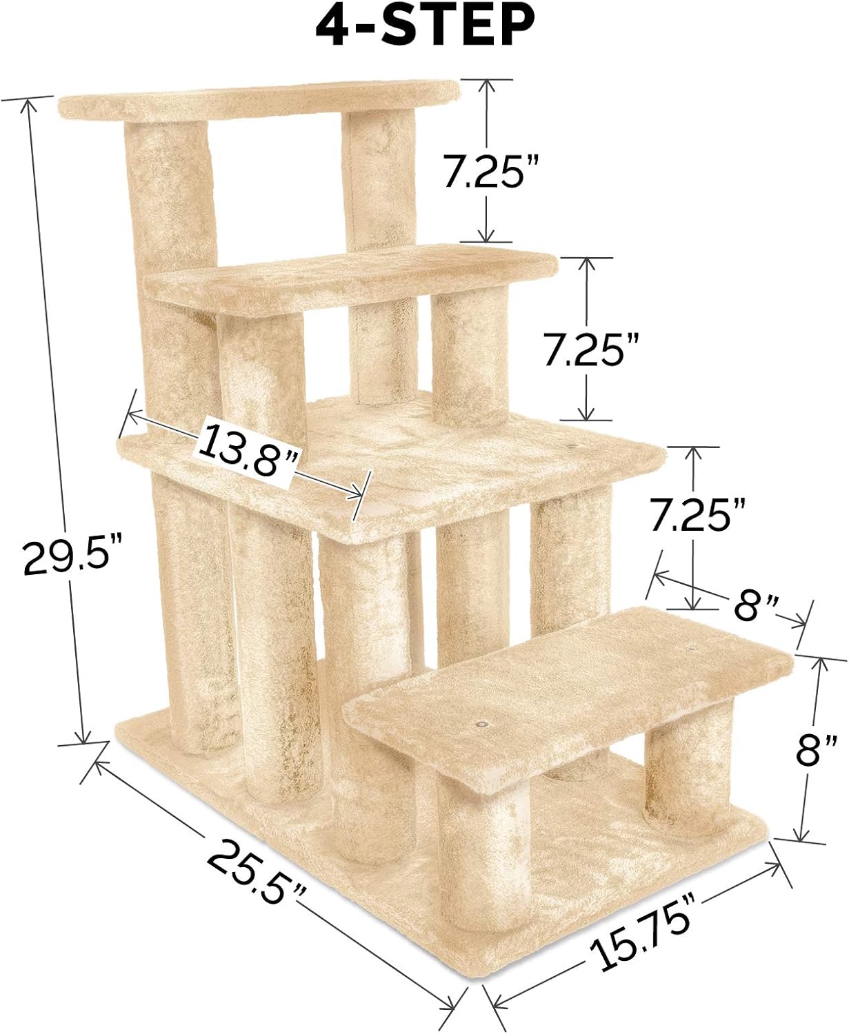 Furhaven Pet Stairs - Steady Paws Easy Multi-Step Pet Stairs Assist Ramp for Dogs and Cats, Gray, 4-Step : Pet Supplies