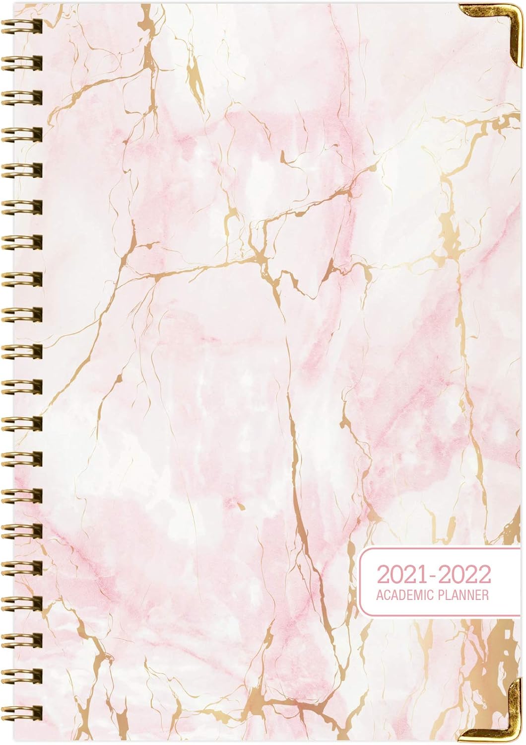 HARDCOVER Academic Year 2021-2022 Planner: (June 2021 Through July 2022) 5.5"x8" Daily Weekly Monthly Planner Yearly Agenda. Bookmark, Pocket Folder and Sticky Note Set (Pink Marble) : Office Products