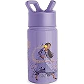 Simple Modern Kids Summit Water Bottle with Straw Lid | Disney Wish 14oz Stainless Steel Cup Insulated Tumbler for Girls, School | Asha's Adventure