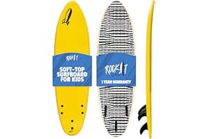ROCK IT Rock-It 6' Baby Jesús Surfboard Soft Top Surfboard, Kids Surfboard with Innovative Design Easy to Paddle and Maneuverable, Small Surfboard, Surfboards for Kids