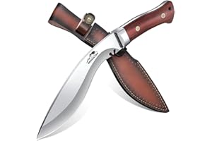 Moontay Fixed Blade Kukri Knife - VG10 Steel Hunting Knife with Sheath, Full Tang Survival Knives with Wood Handle for Bushcraft Camping Fishing Hiking BBQ, Christmas Gifts for Men and Women