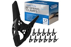 Lot of 12-6" inch Spring Clamp Large Super Heavy Duty Spring Metal All Black - 2.5 inch Jaw opening