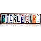 CHCdecor Vintage Decor Pickle Girl Funny Sassy Street Signs Wall Decor for Bedroom Girl Cave Kitchen Home 16x4 Inch