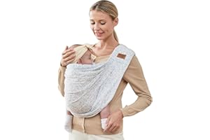 VRBABIES Baby Sling Carrier Newborn, Adjustable Easy Wearing Baby Nursing Warp Sling, New Mom Dad Soft Cotton Baby Front Holder Carrier for Infant Toddler Life Travel Essential Gifts (Blue Flower)
