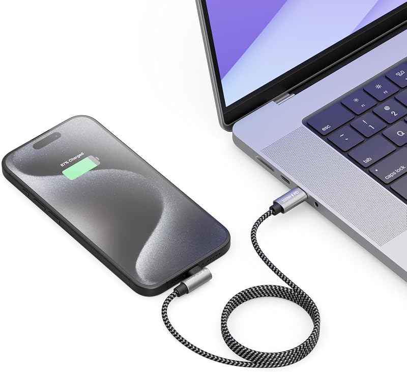0,30m 100W Cable USB C Carga Corto Ángulo 90 Grados - C a C - Cable Acodado para iPhone 17 16 15 Pro Max Air Galaxy A16 A17 A56 S25 S24 S23 Pixel iPad Pro MacBook AirPods Tablet PS5