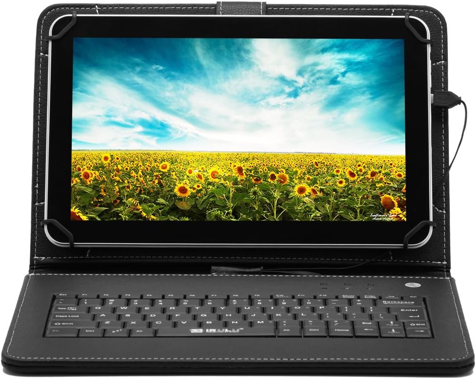 iRULU eXpro X1 Plus 10.1" Quad Core Android 5.1 Lollipop Tablet PC with Black Keyboard, 1GB RAM, 8GB Nand Flash, 1024x600 Resolution, Bluetooth 4.0, Dual Camera