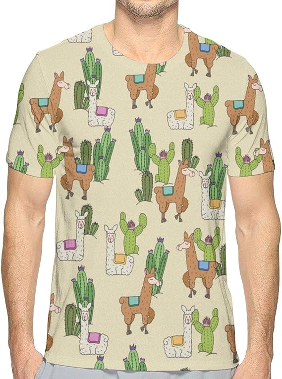 Amazon Co Jp リトルラマtシャツ メンズ 半袖 創意プリントカジュアル スポーツ トップス 春夏 クルーネック 個性派ファッション シャツ 吸汗速乾 上着 通勤 通学 運動 おしゃれ ファッション メンズ T シャツ 服 ファッション小物