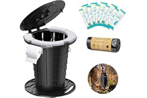 BLIKA Upgraded Retractable Portable Toilet with Soft Cushioned Seat, 350LBS Foldable Camp Toilet for Adults & Kids, Compact Travel Toilet for Camping, Hiking, RV Travel, Road Trips