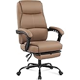 Misolant Big and Tall Office Chair with Footrest, High Back Desk Chair with Linkage Armrest, 90-155° Recline Executive Computer Chairs with Adjustable Height for Home