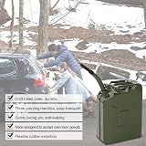Karlhome 20 Litre Metal Fuel Can with Spout Green 5 Gallon Petrol Diesel Storage view 6