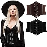 2 Pieces Corset Belt Cinch Belt Tied Corset Elastic Waist for Women Dress Overcoat Halloween Costume Accessories