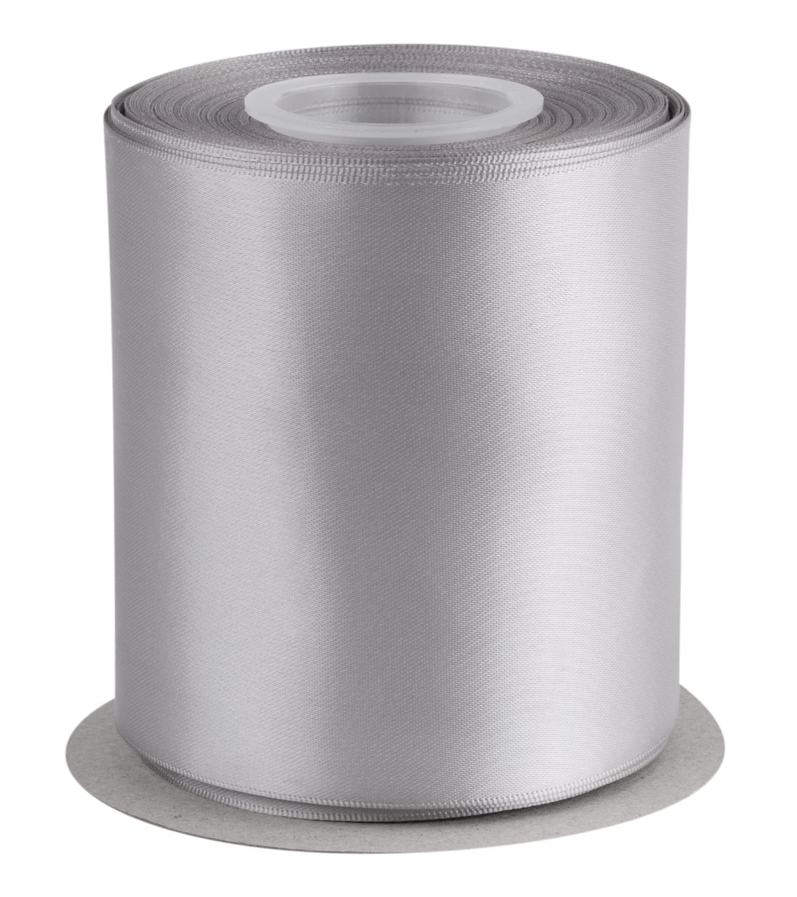 AVANAVA 100mm Wide Ribbon Double Face Satin Ribbon - 22 Meters (012-Silver)