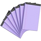 7pcs Small Legal Pads 5x8 Note Pads Purple Notepad College Ruled Notepad 5x8 Small Note Pad 5 x 8 Study Back 7 Pack Perforated 5x8 Legal Pad Narrow Ruled Purple Paper Pads 30 Sheets per Writing Pad