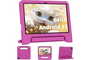 COLORROOM 2026 Upgraded Android 15 Tablet, 10inch Kids Tablet, Octa-core CPU, 10GB+64GB+1TB Expand Tablets for Kids with Kids Space, Parental Control, 6000mAh Big Battery,Touchscreen Tableta,Pink