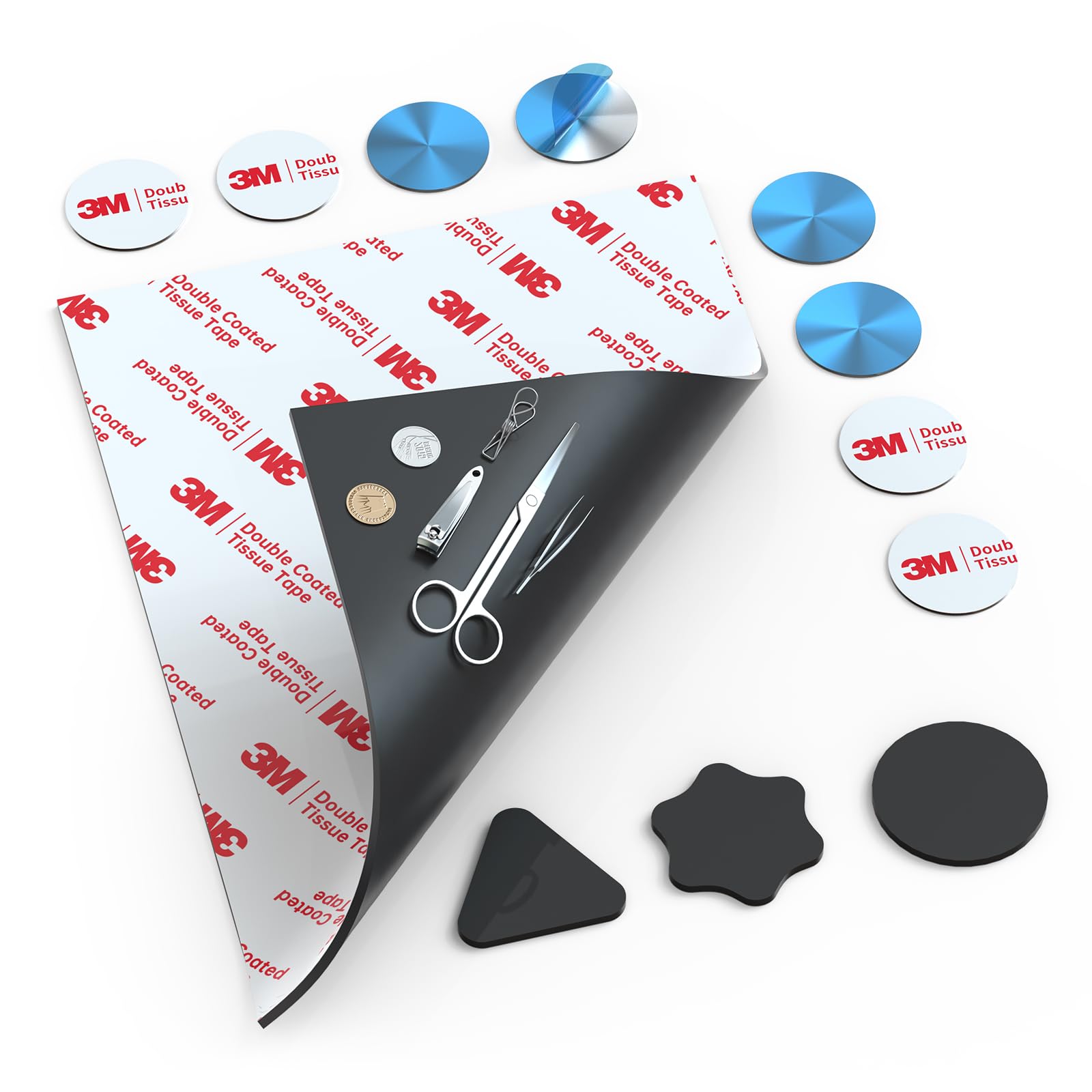 Photo 1 of PHIXBEAR Heavy Duty Magnetic Sheets with Adhesive Backing,High Magnetic Strength with 2mm Ultra-Thick Flexible Material, Easy to Cut for DIY, Crafts,Fridge, Storage,Mirror Decoration(8.28" x 11.7")