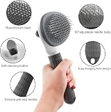 YETEE Cat Dog Brush Self Cleaning Grooming Tool Grey view 2