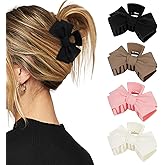CURASA 4pcs Medium Claw Clips - Non Slip Bow Hair Clips for Women & Girls with Thin, Thick, Long Hair
