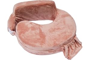 My Brest Friend Super Deluxe Nursing Pillow – Extra Soft Slipcover, Firm Flat Feeding Cushion, Wrap-Around Adjustable Fit & B