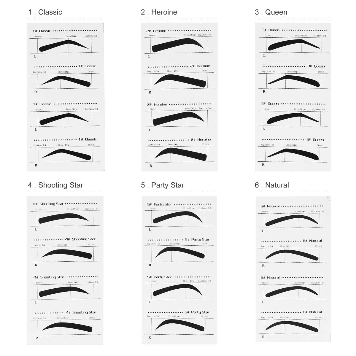 reusable professional set of eye brows eyebrows shaping stencils grooming templates in 4 different shapes by vaga buy online in aruba at aruba desertcart com productid 1568743