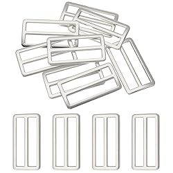 uxcell 8pcs Flat Metal Slide Buckle, 2" Zinc Alloy