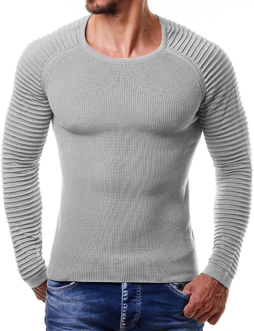 Jerséis para Hombre, Jerseys Grises Casuales de los Hombres Suéteres de