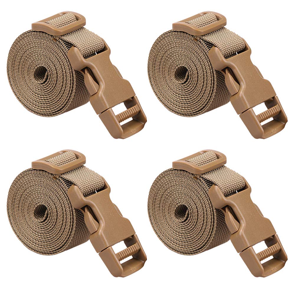 Magarrow Luggage Straps Adjustable Travel Accessories Suitcase Travel Buckle Belt Non-Slip Packing Belt (Brown- 4pcs)