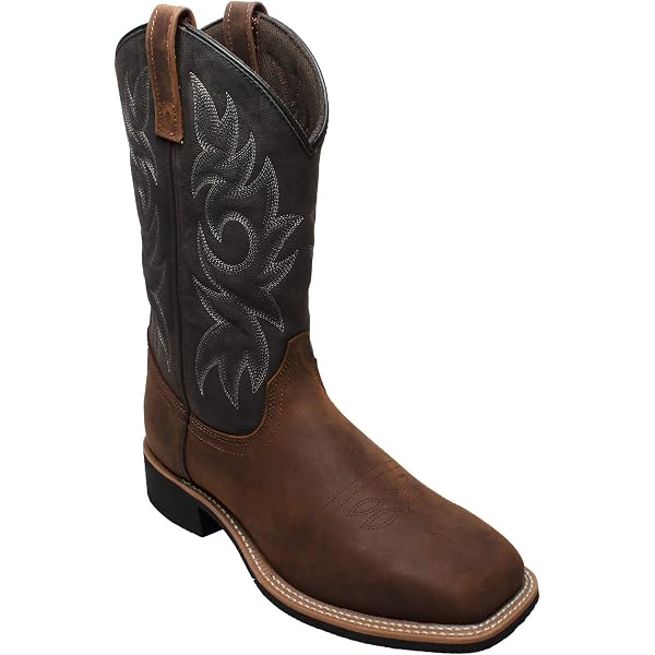 Tony Lama Men’s TL3026 Tucson Western Boot – Square Toe, Black Hippo Print, 11” Shaft