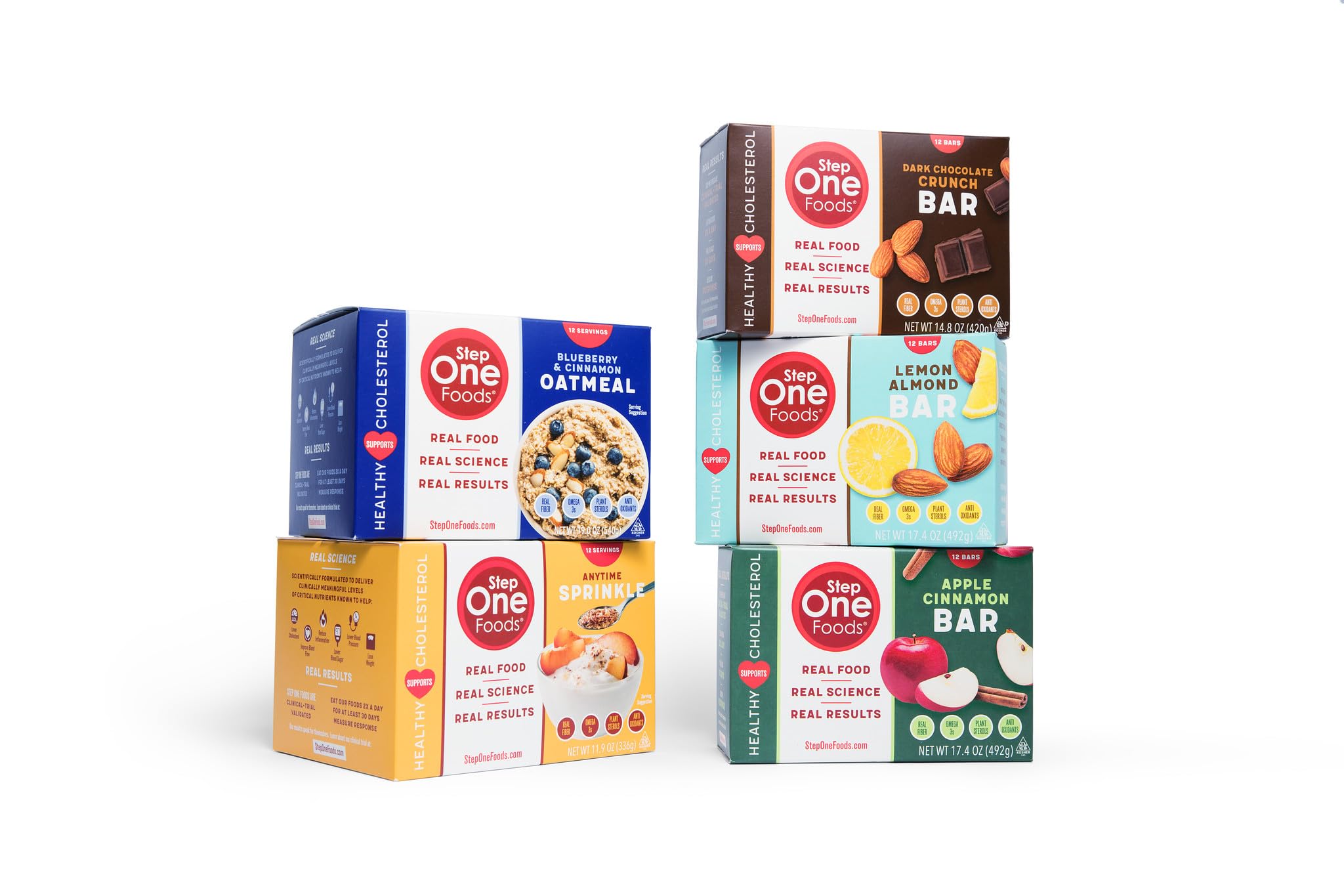 Step One Foods Blueberry Cinnamon Oatmeal, Heart Healthy Snack Plant Sterols, Omega 3's and Dietary Fiber Gluten Free Vegan, Zero Sodium, Non-GMO, Individual Packs (12 Pack)