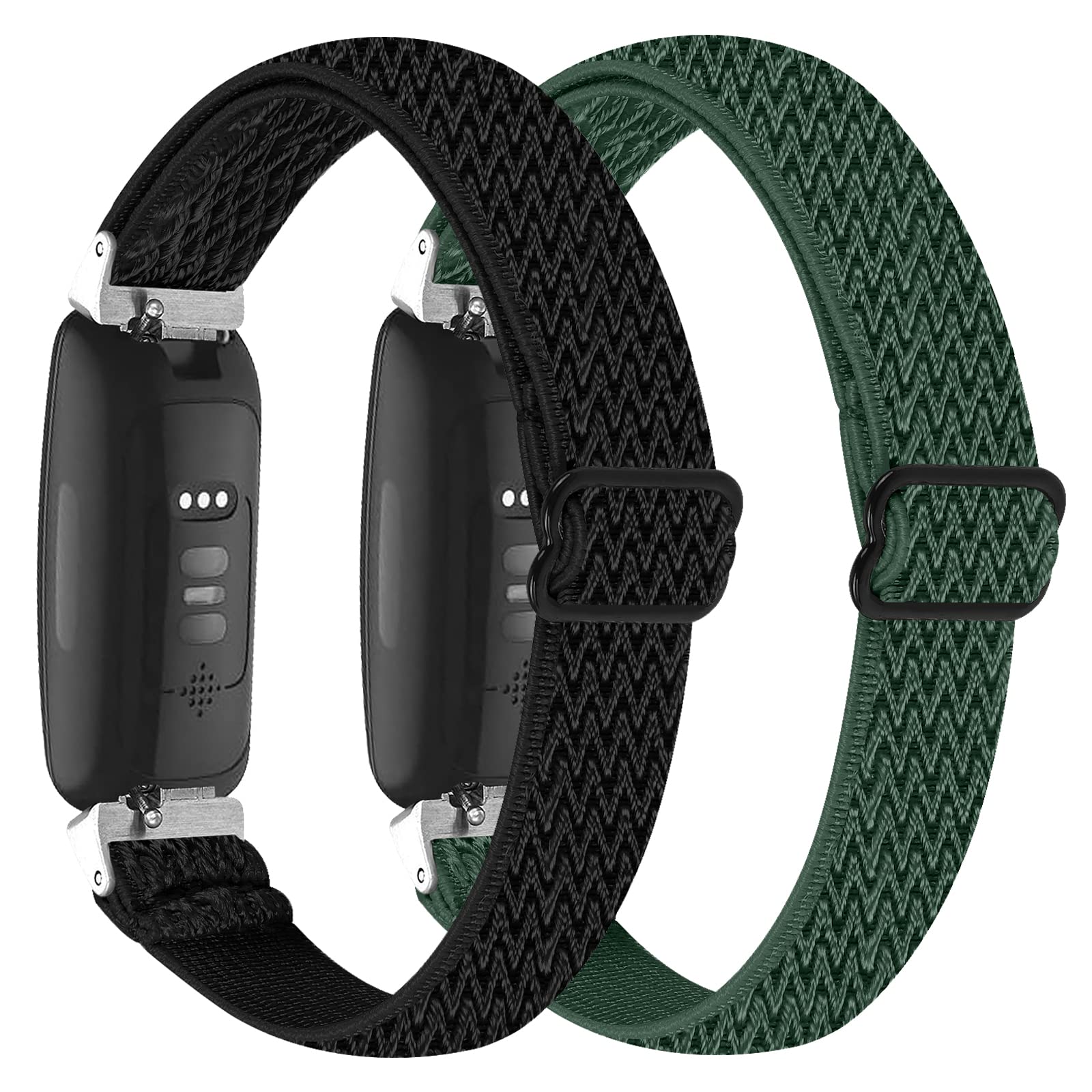 Gimuk 2 Pack Straps Compatible with Fitbit Inspire 2/Inspire HR/Inspire/Ace 3/Ace 2 Strap, Women Men Elastic Breathable Nylon Fabric Sport Replacement Watch Strap Wristband for Inspire 2