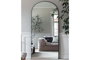 ANTOK Full Length Mirror, 58"x21" Arch Floor Mirror, Floor Standing Mirror Freestanding Full Body Mirror with Stand for Bedroom, Hanging Mounted Mirror for Living Room Cloakroom, Black