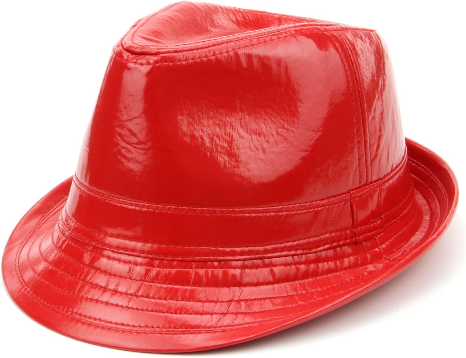red trilby hat