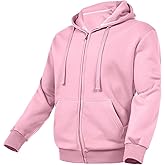 Fixha Mens Zip UP Hoodies Casual Long Sleeve Fleece Full Zip Hooded Sweatshirts with Pockets(Available in Big & Tall)